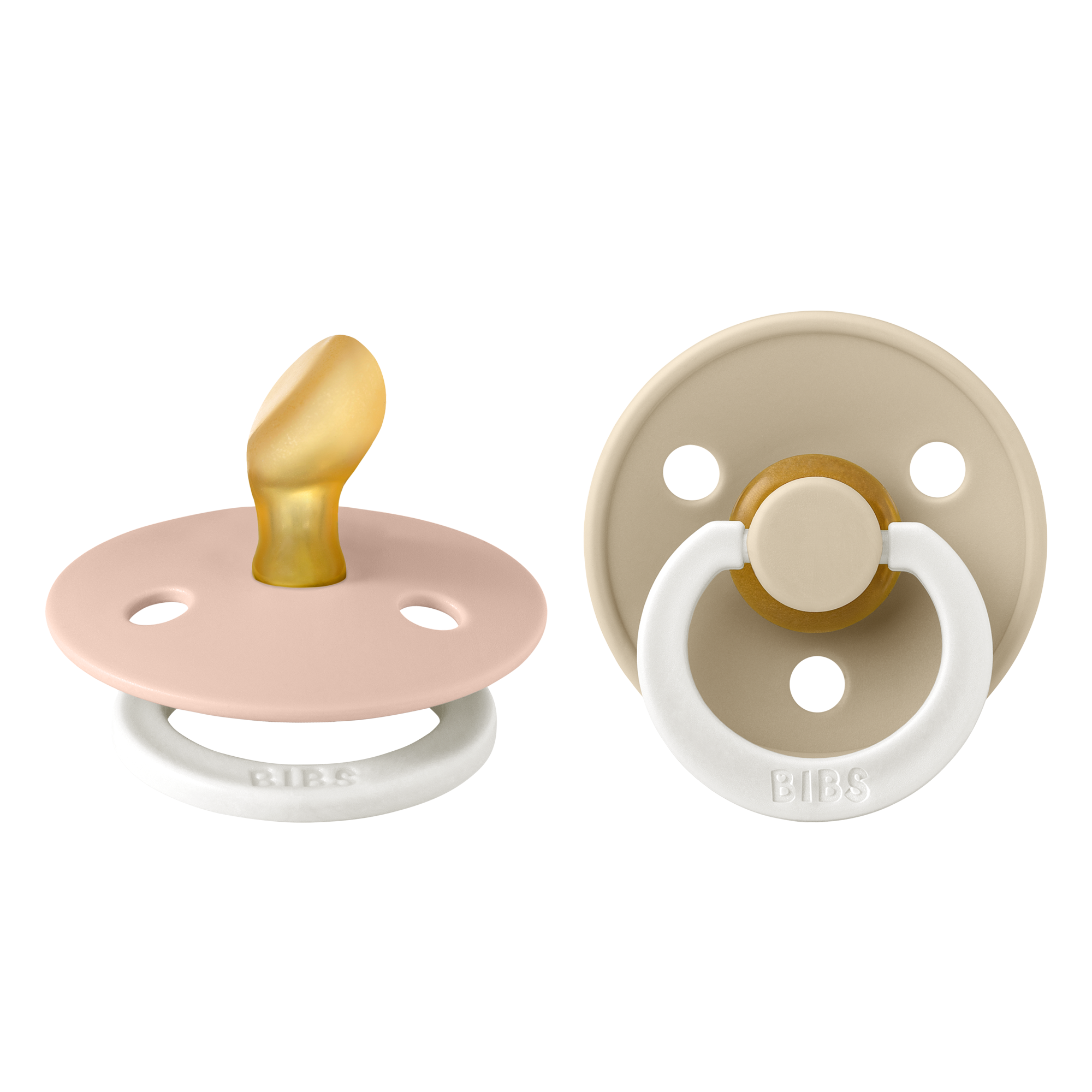 BIBS Colour Latex Anatomical Size 1 Blush GLOW/Vanilla GLOW 2-pack