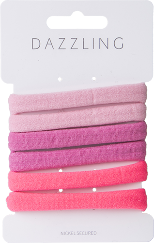 Dazzling Hårsnoddar mjuka Rosa 6-pack