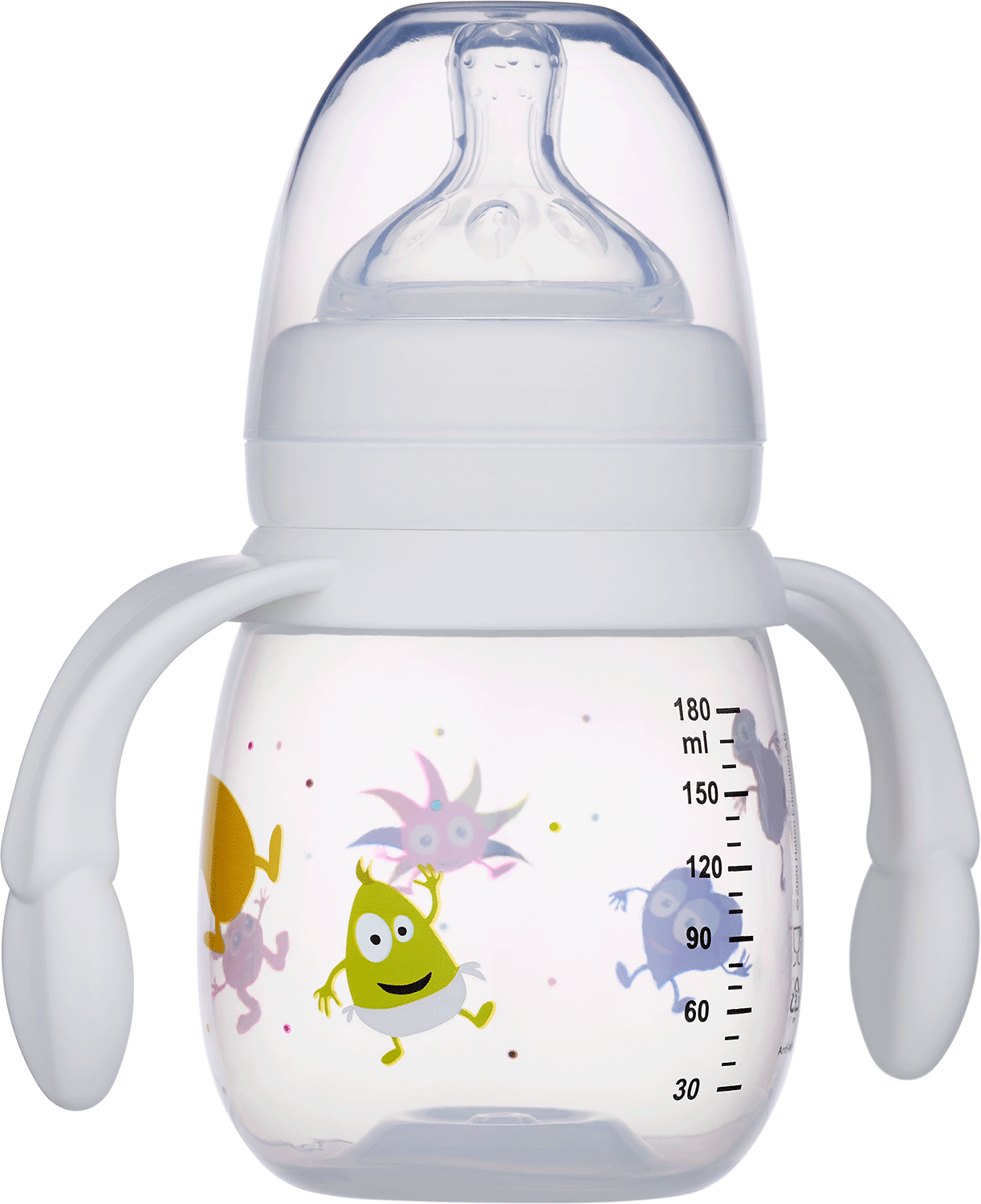 Babblarna Nappflaska med handtag Vit 180 ml
