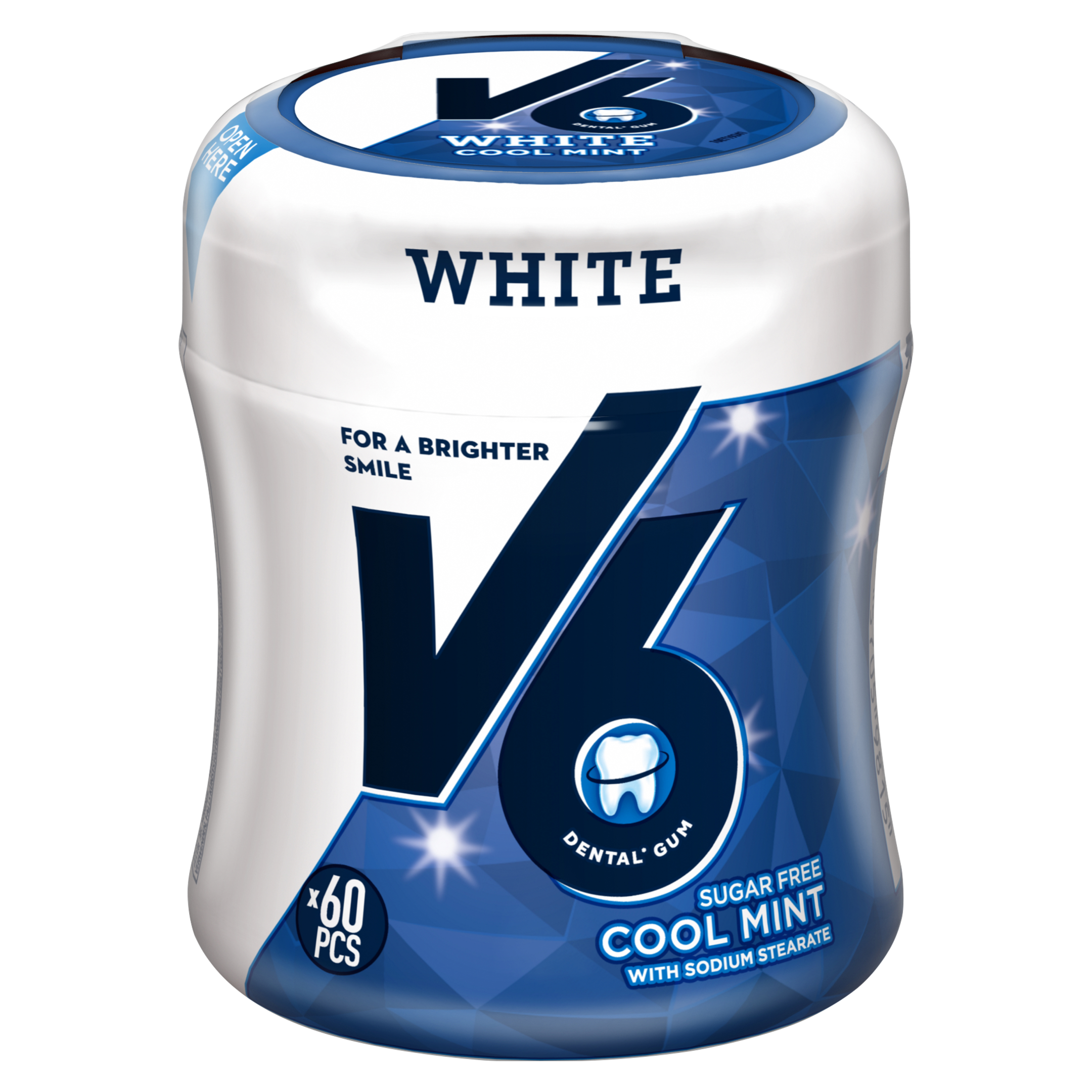V6 White Cool Mint Burk 60 st