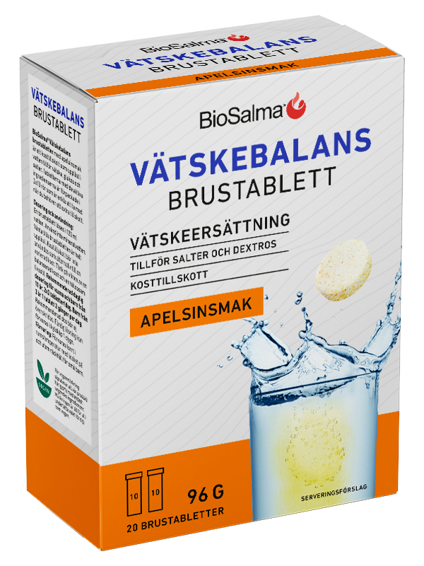 Biosalma Vätskebalans Apelsinsmak 20 brustabletter