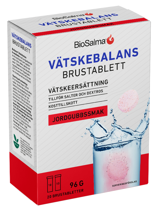 Biosalma Vätskebalans Jordgubbssmak 20 brustabletter