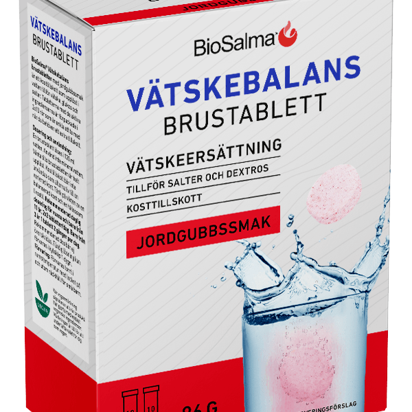 BioSalma Biosalma Vätskebalans Jordgubbssmak 20 brustabletter