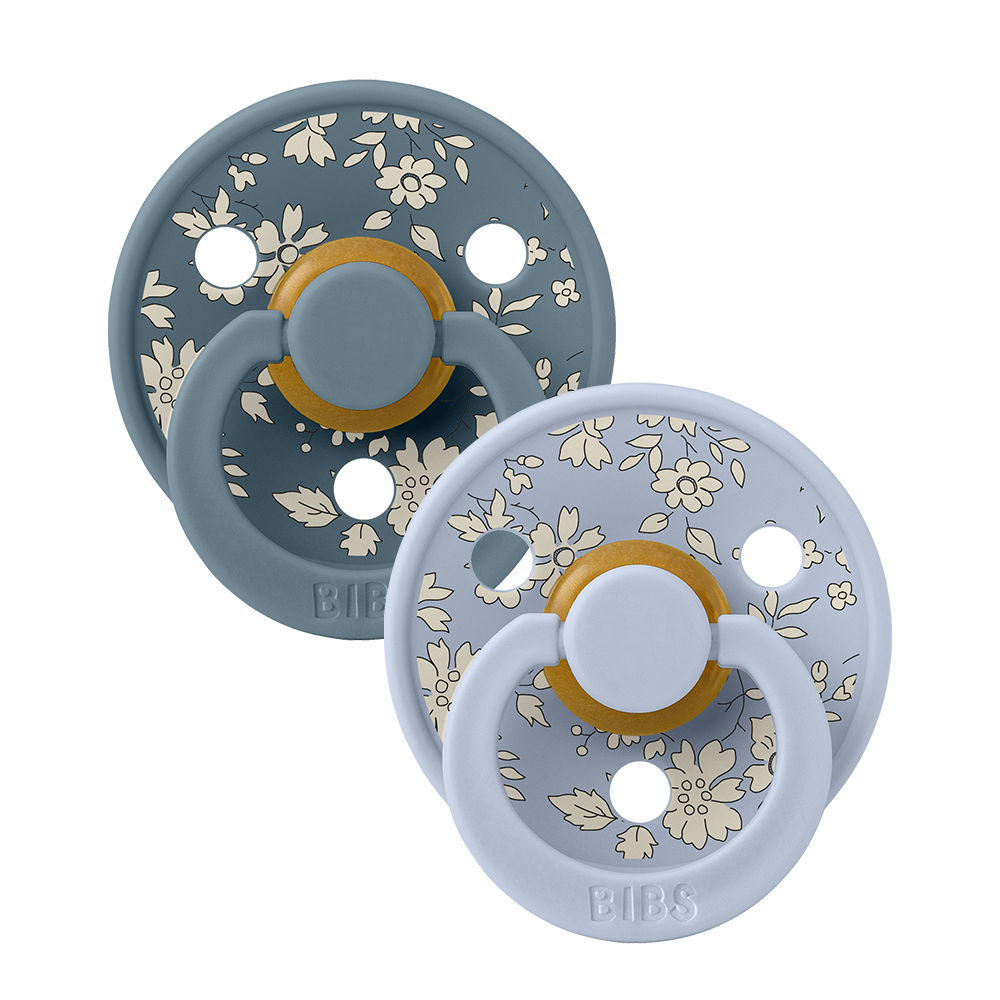 BIBS x Liberty Colour Capel Latex Size 1 Dusty Blue Mix 2-pack