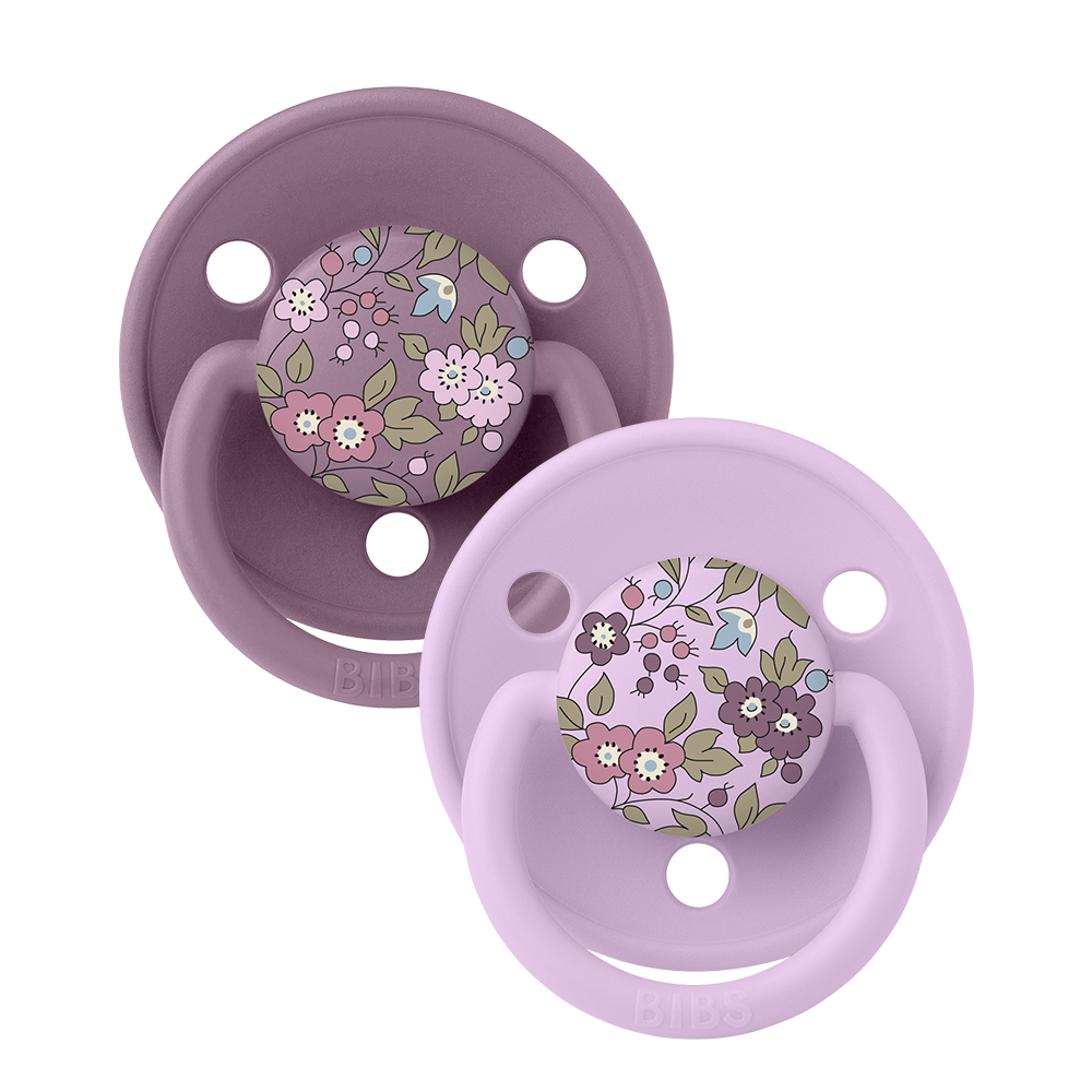 BIBS x Liberty De Lux Chamomile Lawn Silicone Onesize Mauve Mix 2-pack