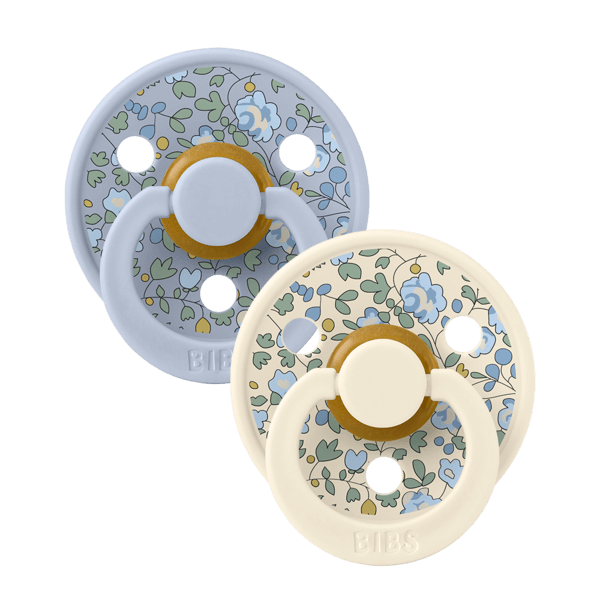 BIBS x Liberty Colour Eloise Latex Size 2 Dusty Blue Mix 2-pack