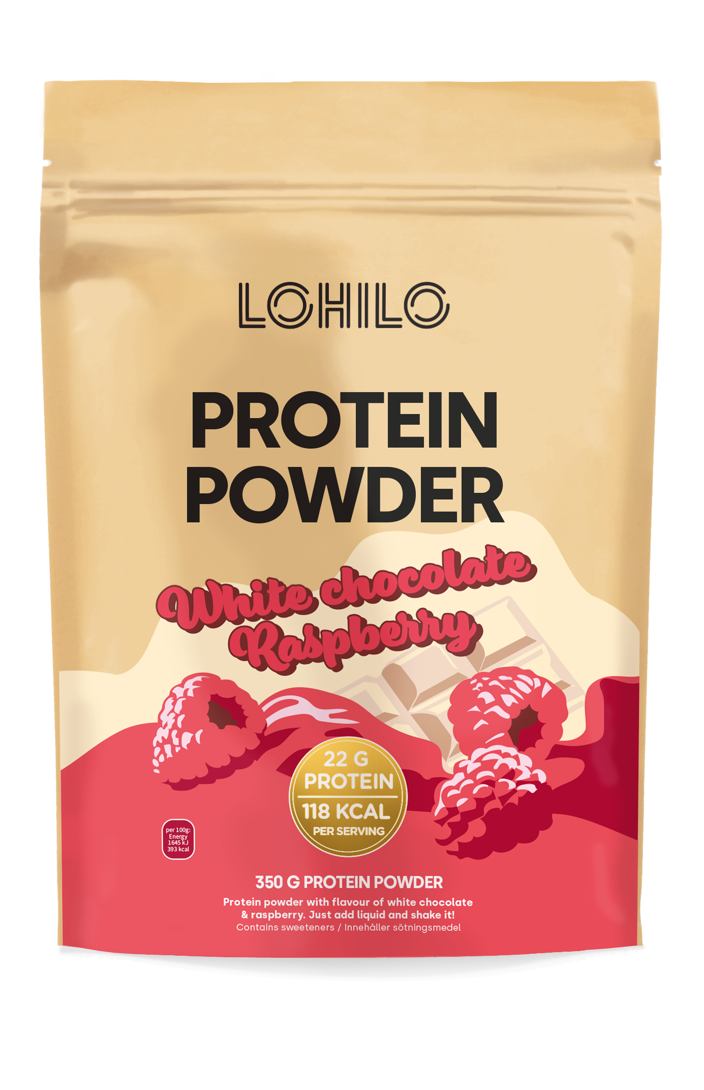 LOHILO Protein White Chocolate Raspberry 350 g