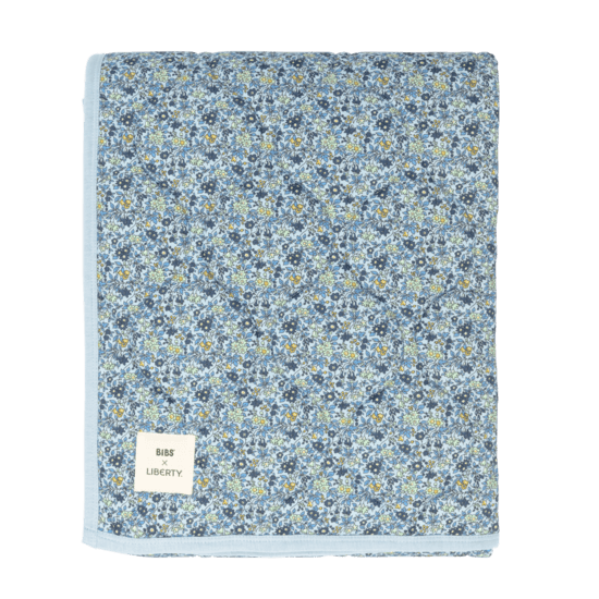 BIBS x Liberty Quilted Blanket Chamomile Lawn Baby Blue