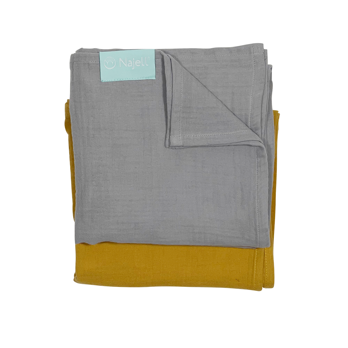 Najell Muslinfiltar Dijon Yellow/Mercury Grey 2-pack