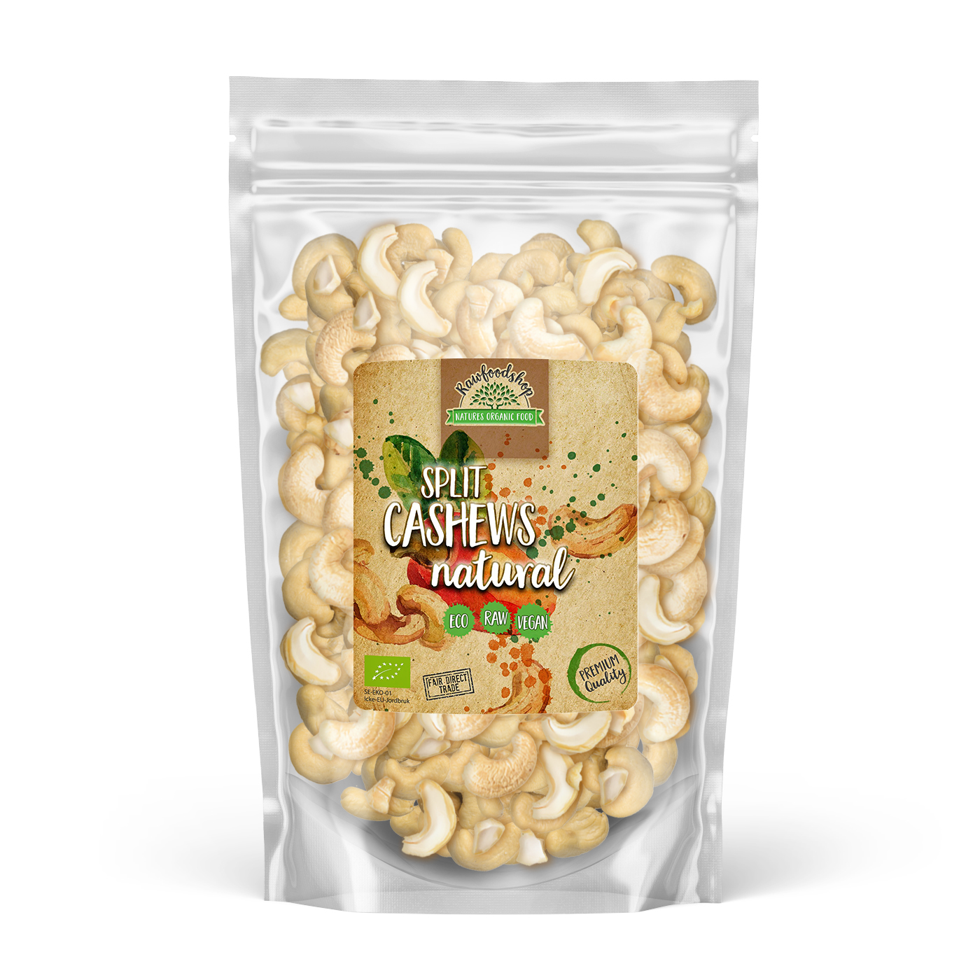 Rawfoodshop Cashewnötter Delade EKO 1 kg