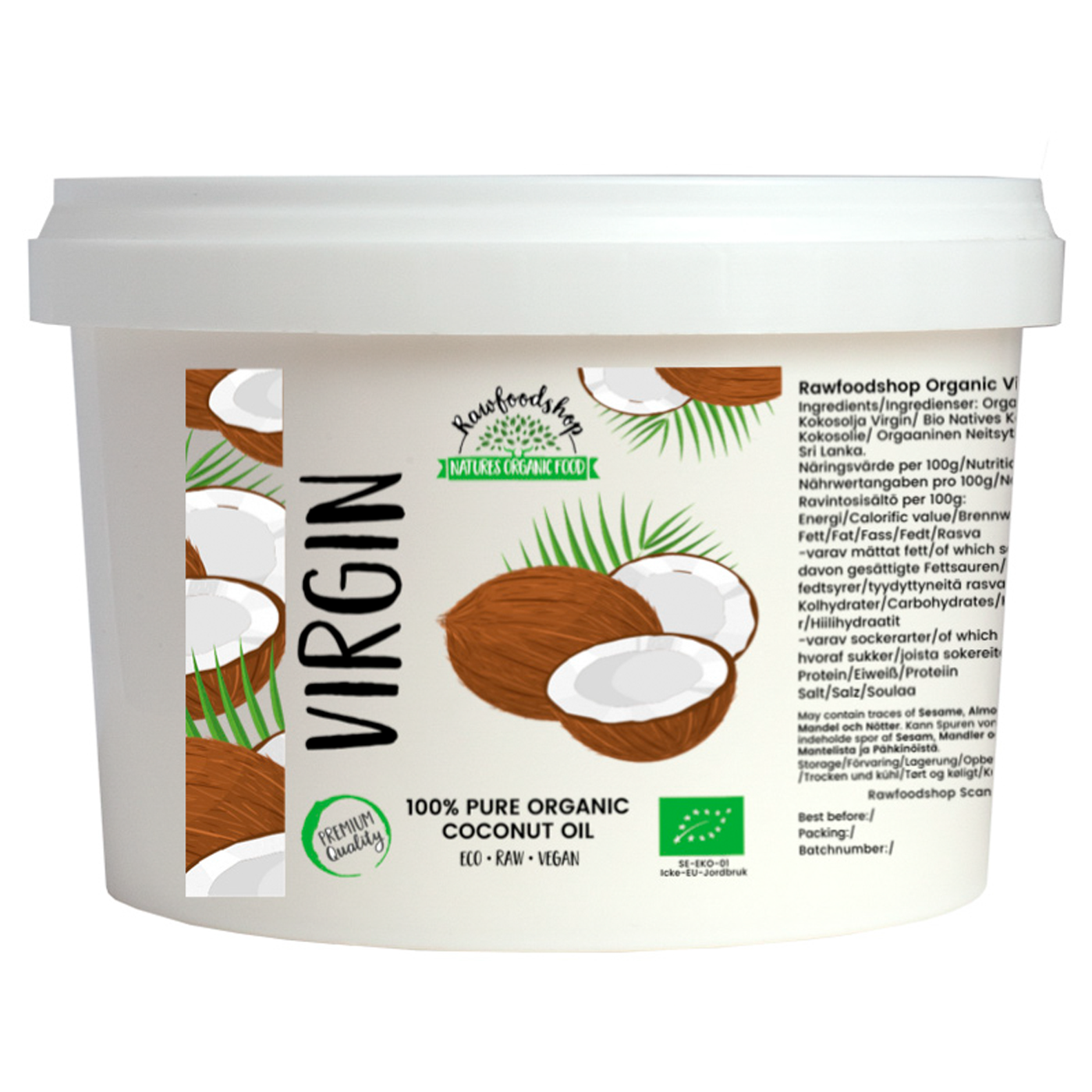 Rawfoodshop Kokosolja Virgin EKO 500 ml