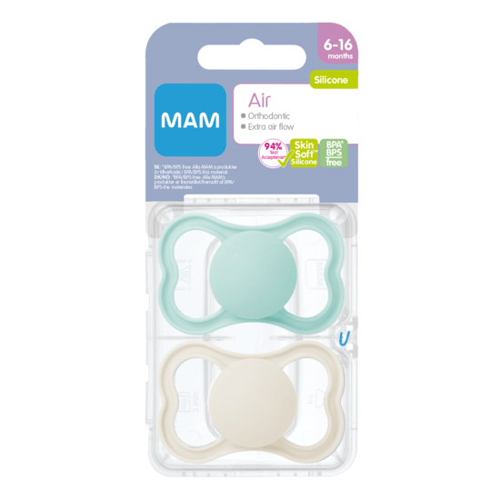 MAM Air Silicone Neutral 6-16m 2-pack