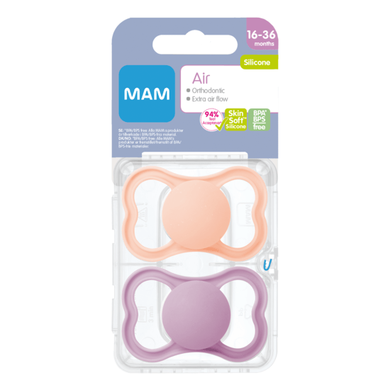MAM Air Silicone Pink 16-36m 2-pack