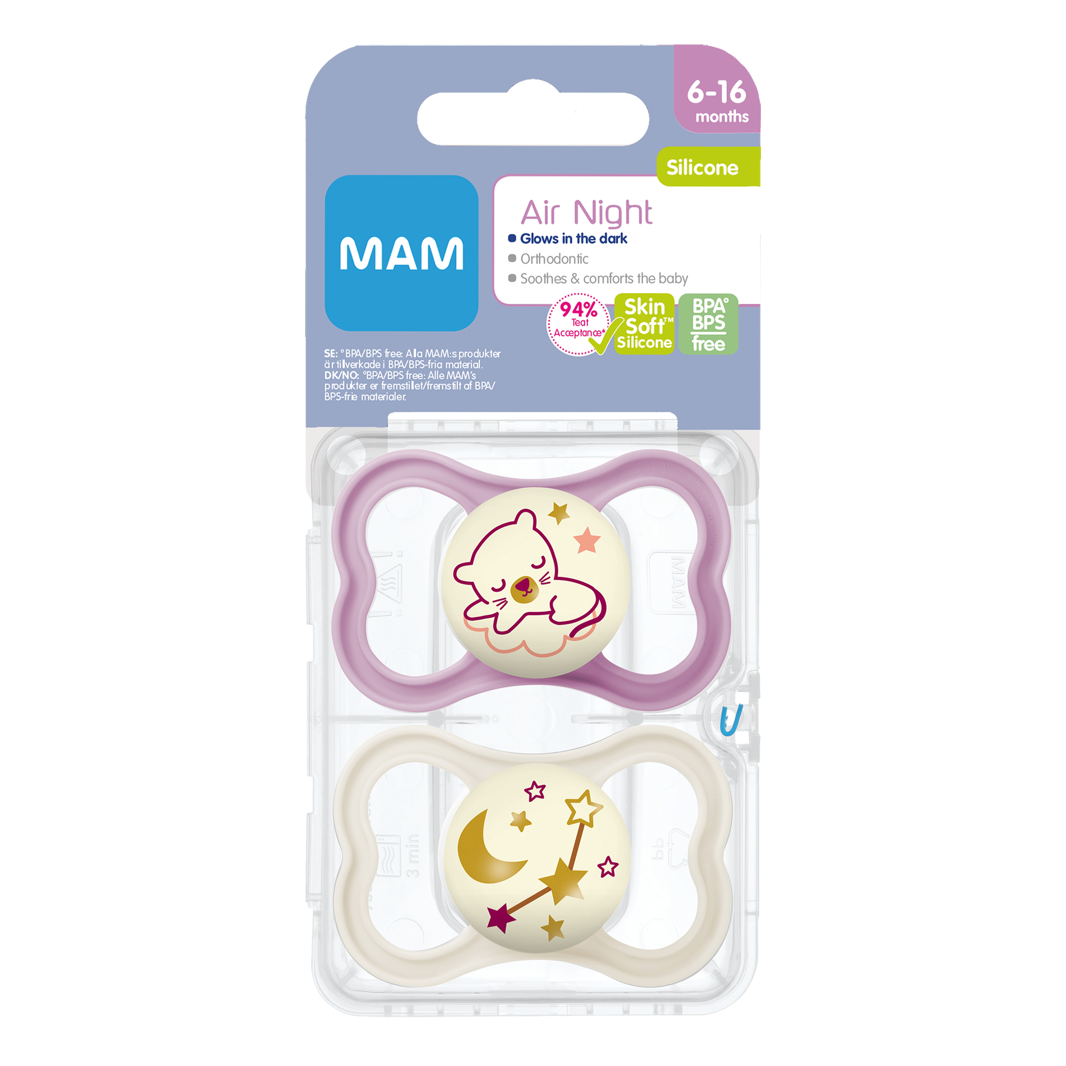 MAM Air Night Pink 6-16m 2-pack