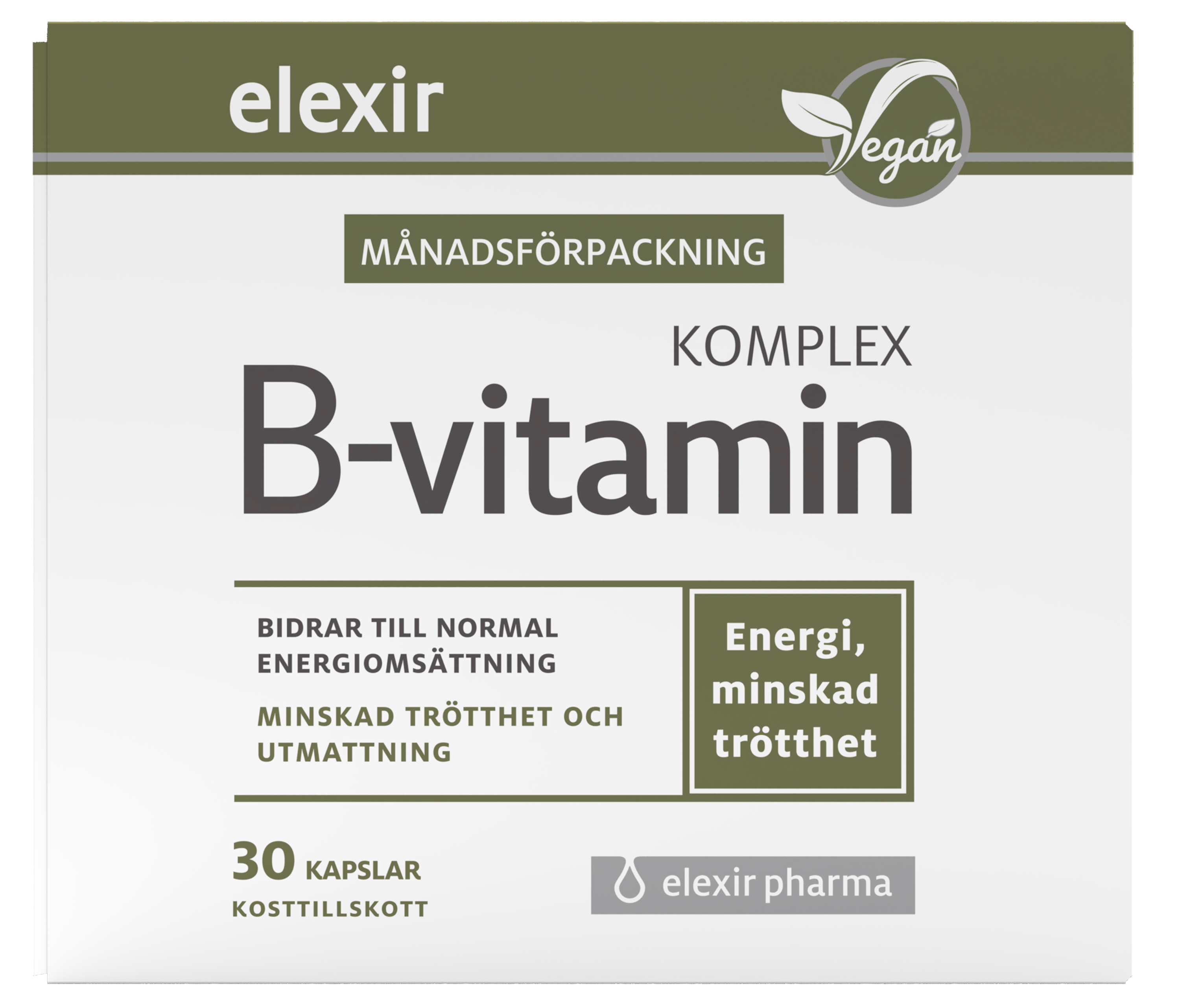 Elexir Pharma B-Vitamin Komplex 30 kapslar