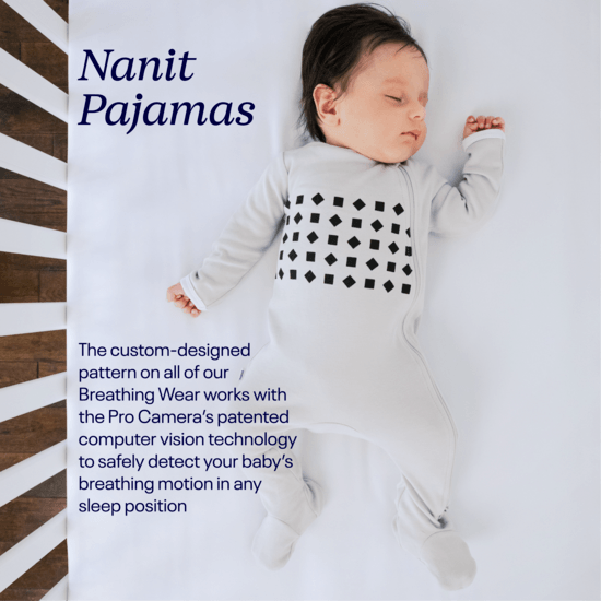 Nanit Breathing Wear Pyjamas Nyfödd Grå