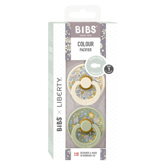 BIBS x Liberty Colour Eloise Latex Size 1 Symmetric Sage Mix 2-pack