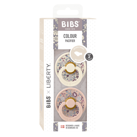 BIBS x Liberty Colour Eloise Latex Size 2 Anatomical Blush Mix 2-pack