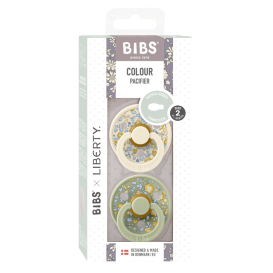 BIBS x Liberty Colour Eloise Latex Size 2 Symmetric Sage Mix 2-pack