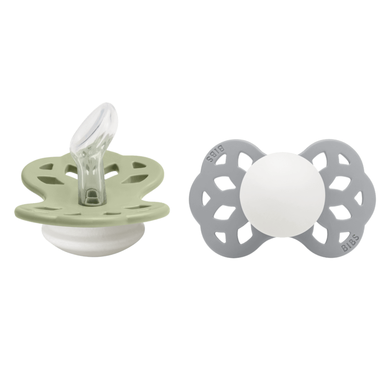 BIBS Infinity Silicone Anatomical Size 1 Sage Glow/Cloud Glow 2-pack