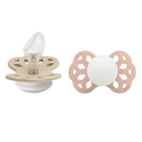 BIBS Infinity Silicone Anatomical Size 2 Vanilla GLOW/Blush GLOW 2-pack