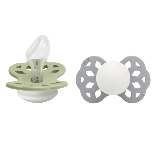 BIBS Infinity Silicone Anatomical Size 2 Sage Glow/Cloud Glow 2-pack
