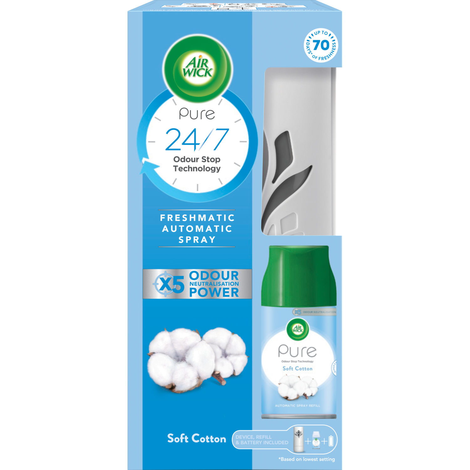 Alternativ bild 1 för Air Wick Freshmatic Pure Soft Cotton Starterkit