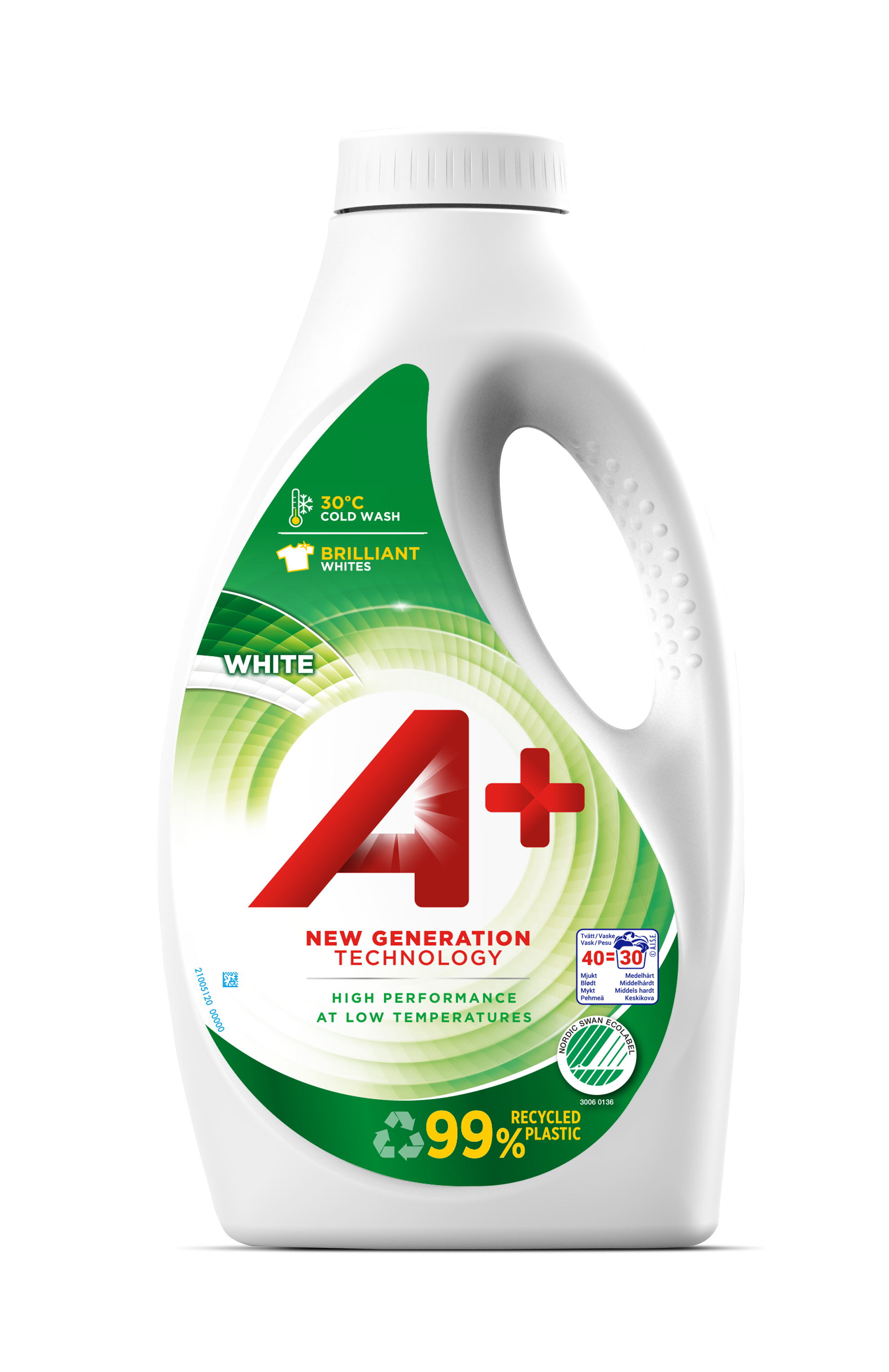 A+ White Flytande Tvättmedel 1600 ml