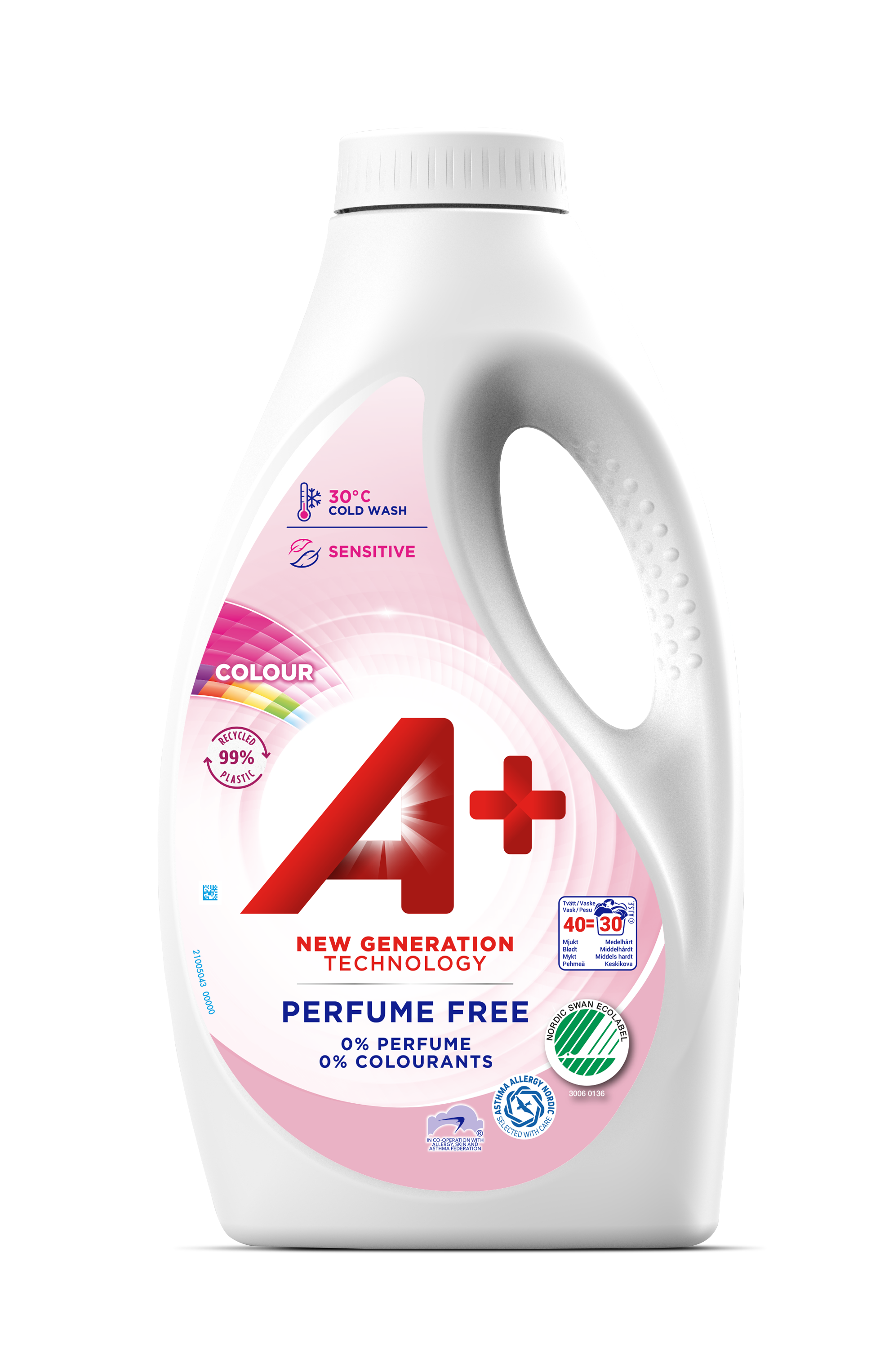 A+ Sensitive Colour Flytande Tvättmedel 1600 ml