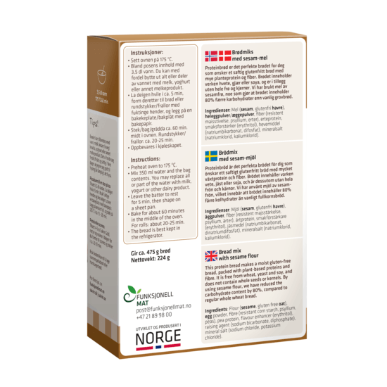 Sukrin Brödmix Havre och Sesam Glutenfri 220 g