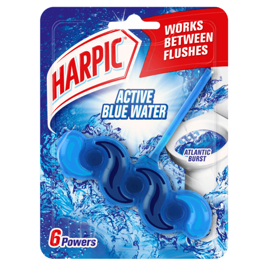 Harpic Toalettrengöringsmedel 6 Powers Active Blue Water Toalettblock 