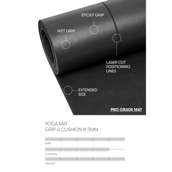 Casall Yoga Mat Grip & Cushion III Black 5 mm