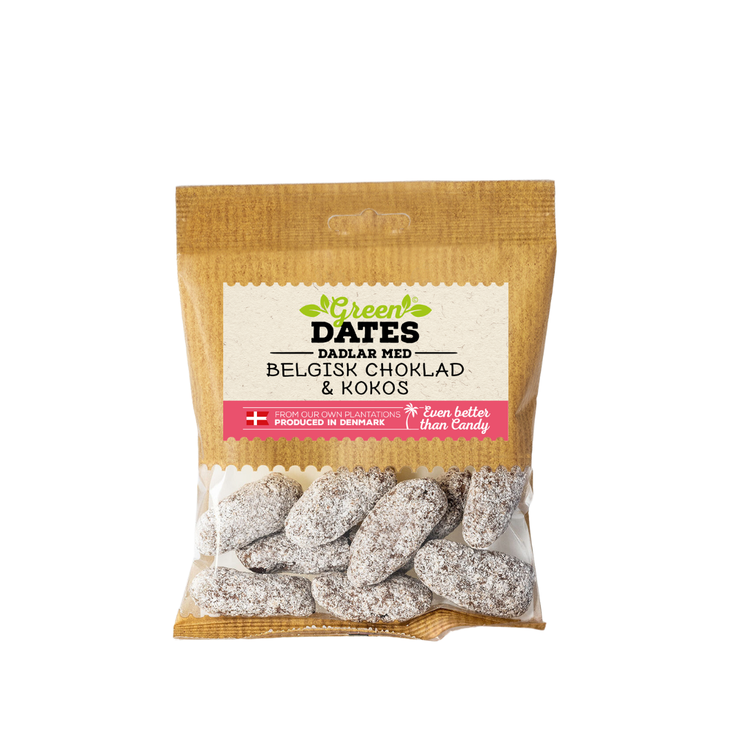 Green Dates Dadlar med Belgisk Choklad & Kokos 100 g
