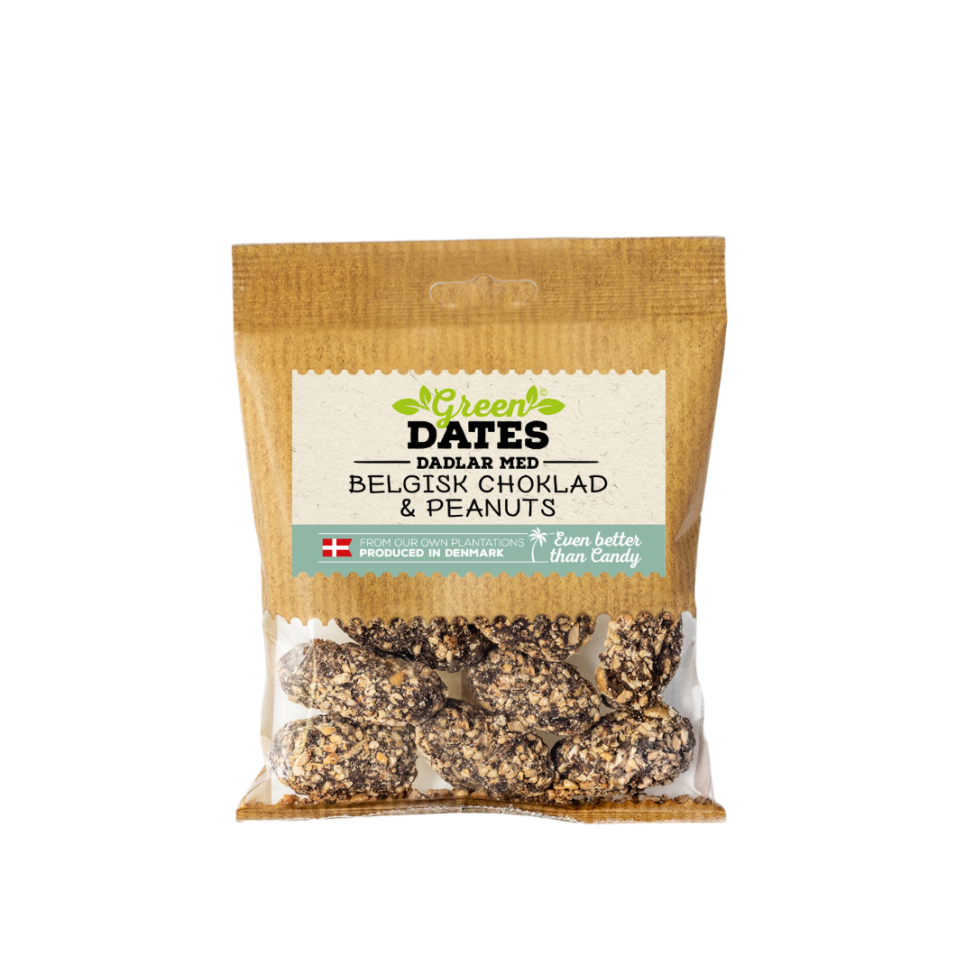 Green Dates Dadlar med Belgisk Choklad & Peanuts 100 g
