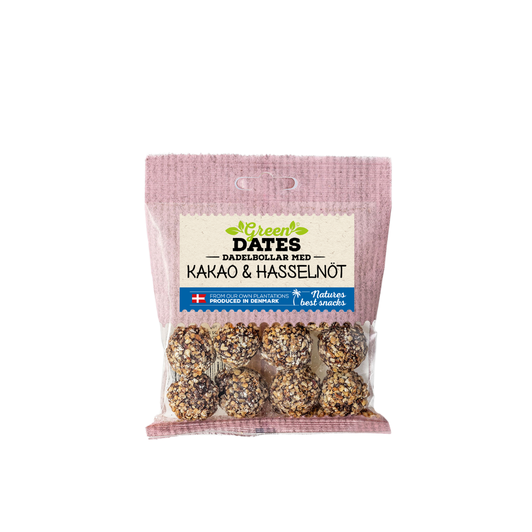Green Dates Dadelbollar med Kakao & Hasselnöt 70 g