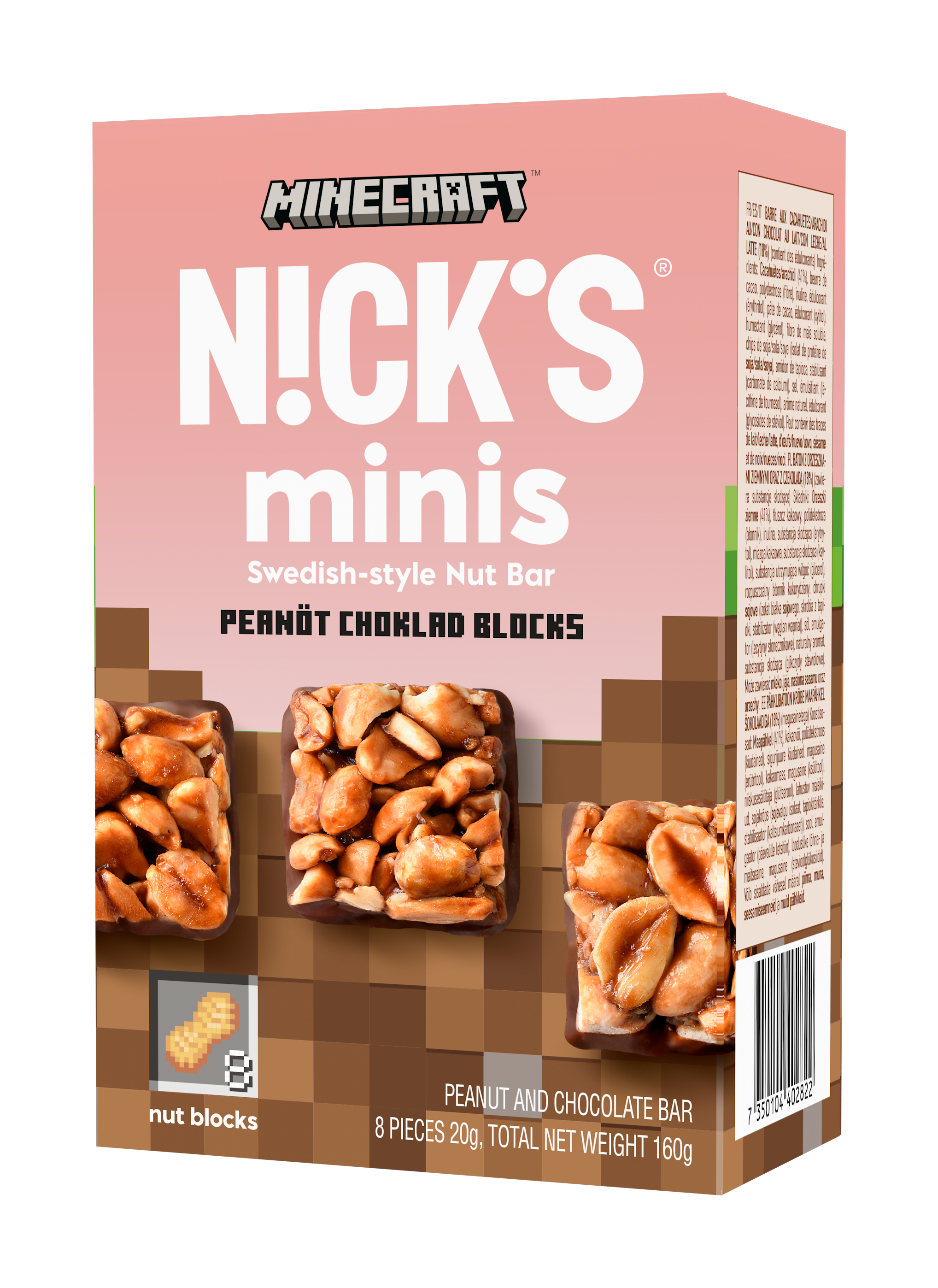 Nicks Minecraft Minis Peanöt Choklad Blocks 160 g