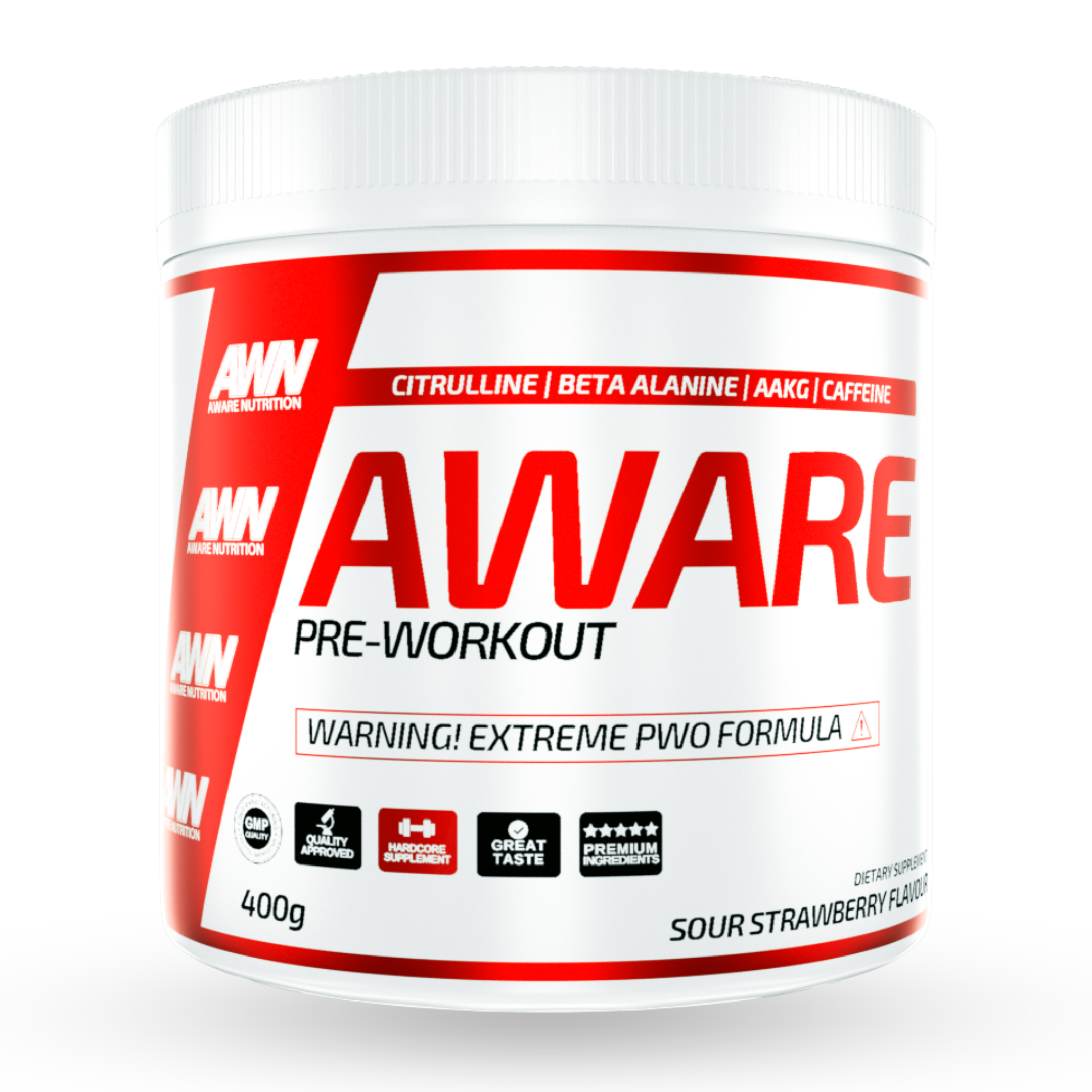 Aware Nutrition PWO Sour Strawberry 400 g