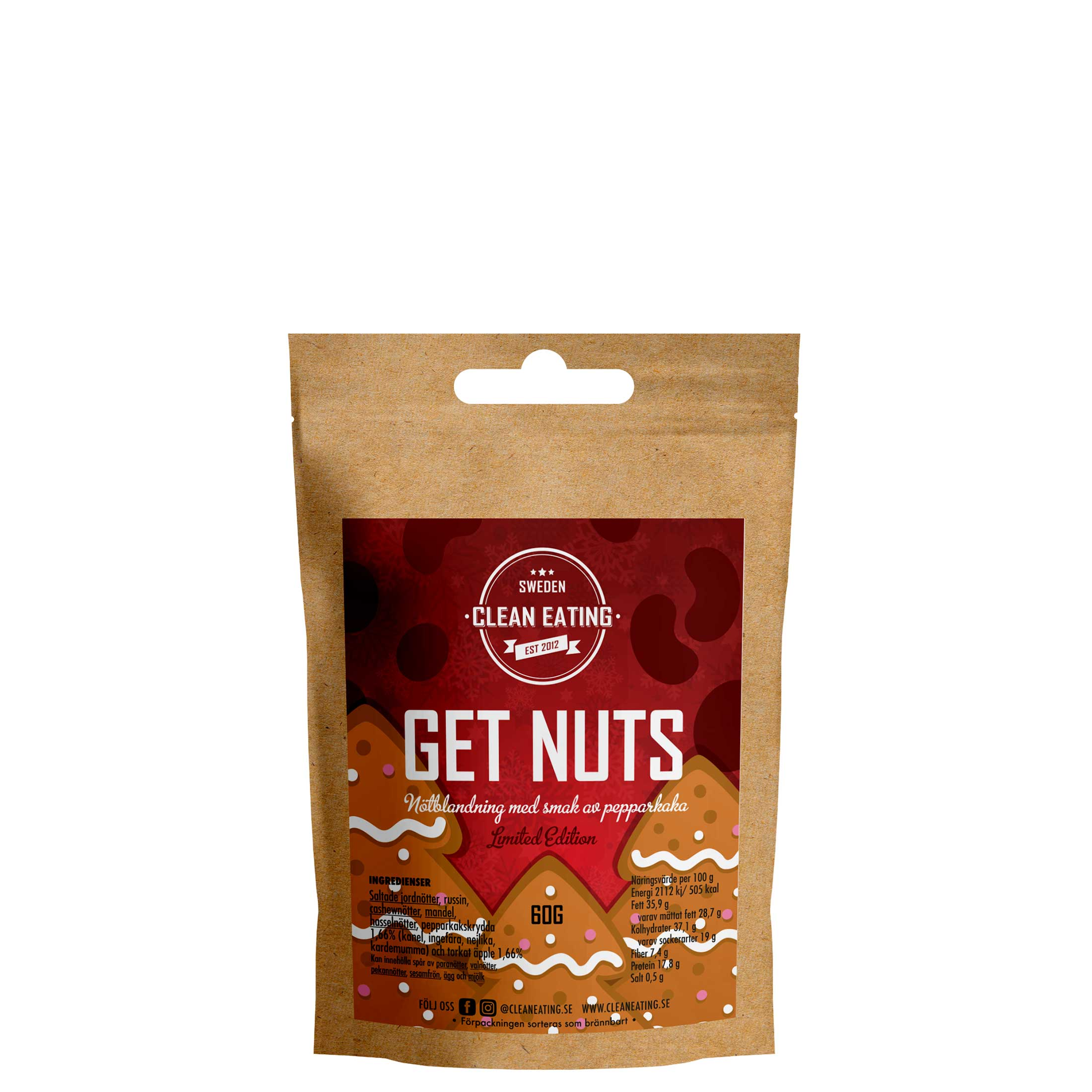 Clean Eating Get Nuts Pepparkaka 60 g