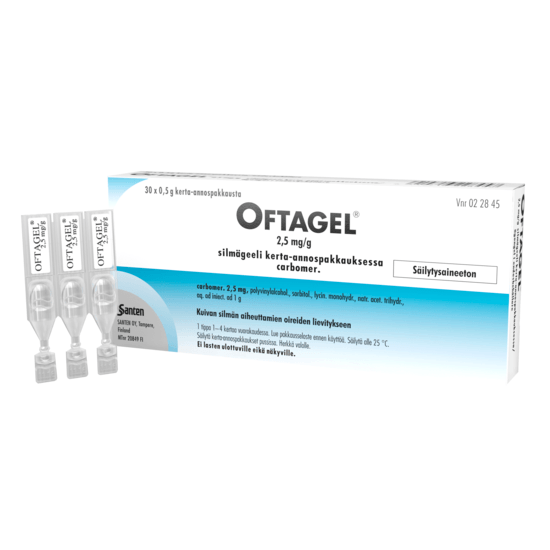 Oftagel, ögongel i endosbehållare 2,5 mg/g 30 st