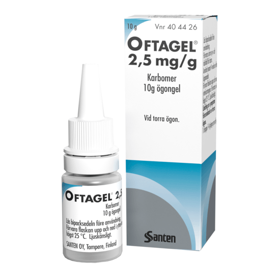 Oftagel, ögongel 2,5 mg/g 10 gr