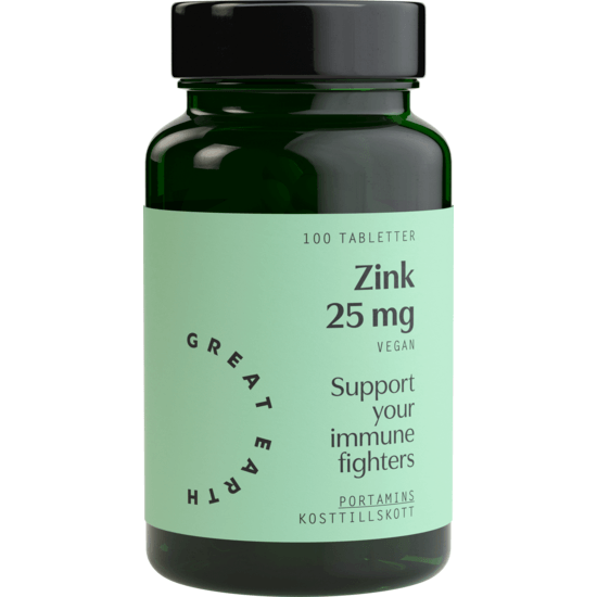Great Earth Zink 25 mg 100 tabletter