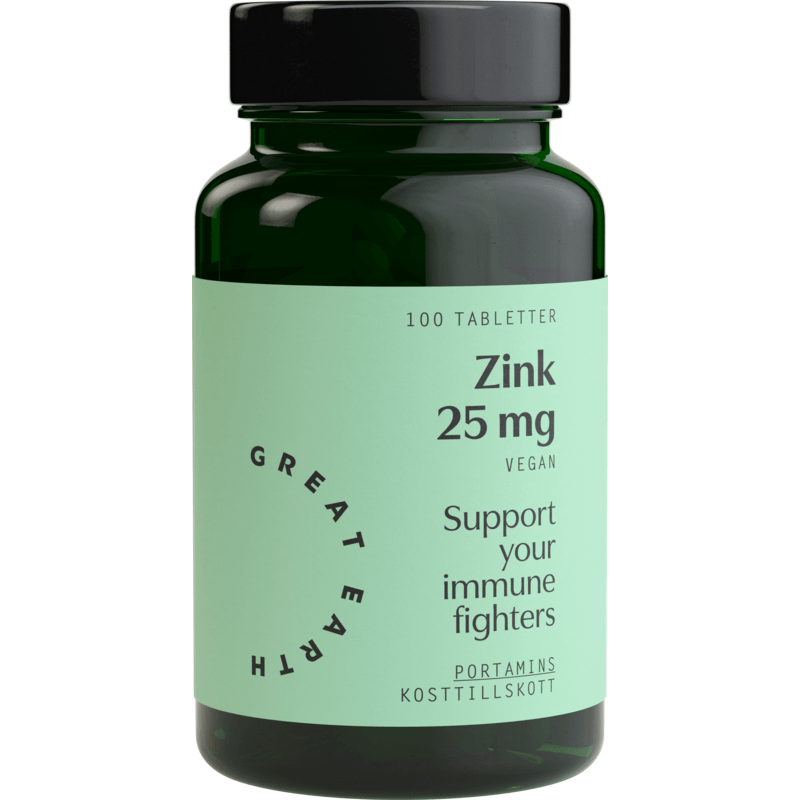Great Earth Zink 25 mg 100 tabletter