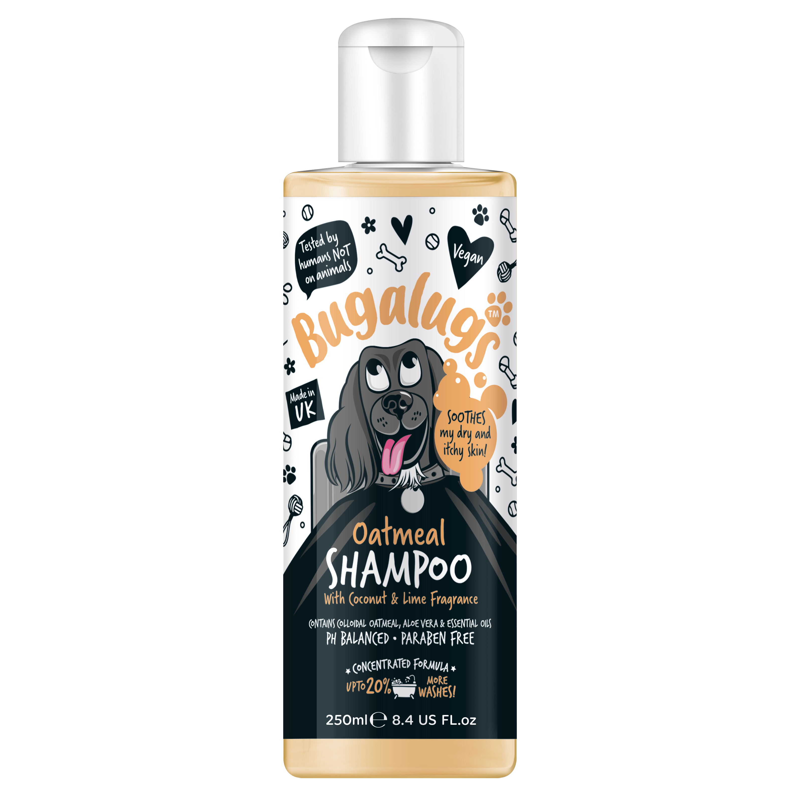 Bugalugs Dog Schampo Oatmeal & Aloe 250 ml