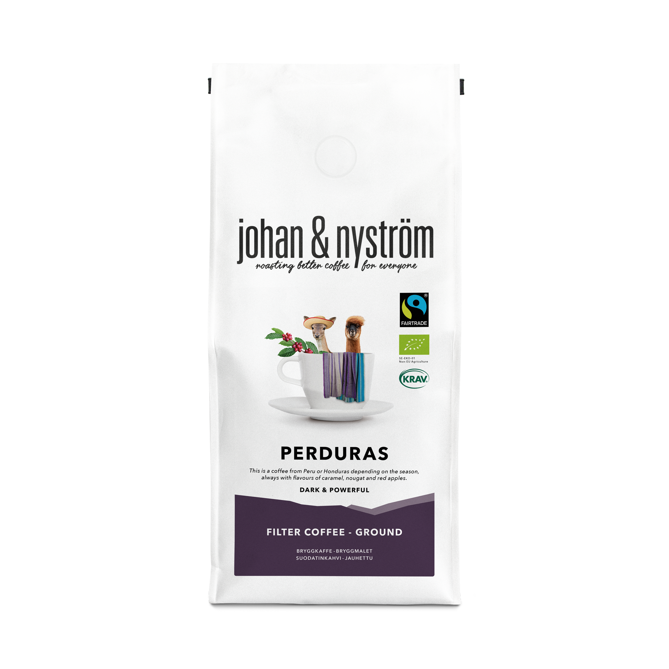 Johan & Nyström Perduras Fairtrade Organic Krav Ground Coffee 500 g