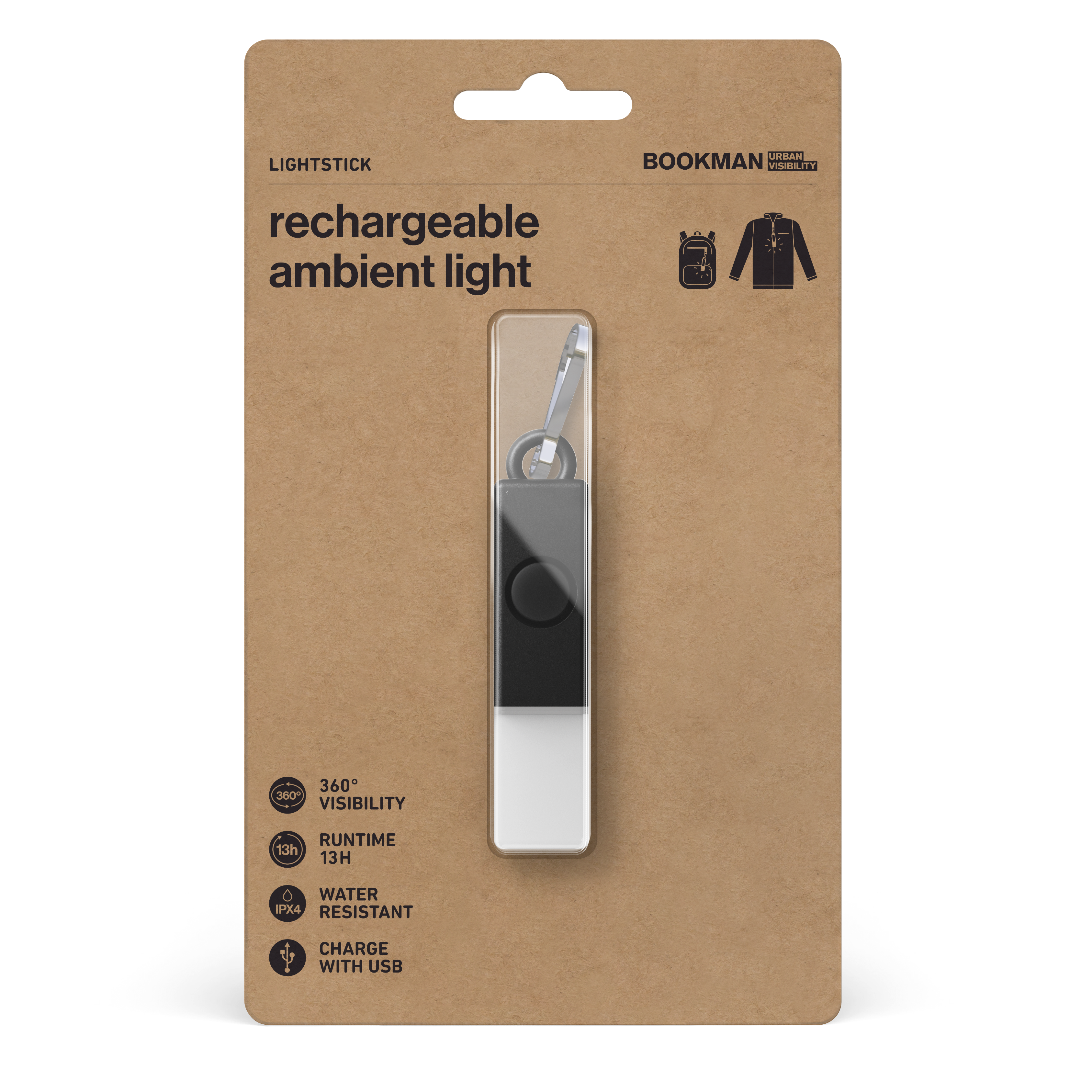 Bookman Urban Visibility Lightstick Black