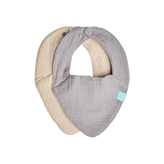 Najell Dregglis Muslin Mercury Grey-Ivory White 2-pack