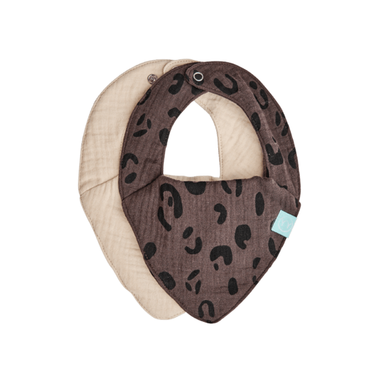 Najell Dregglis Muslin Leopard Brown-Ivory White 2-pack