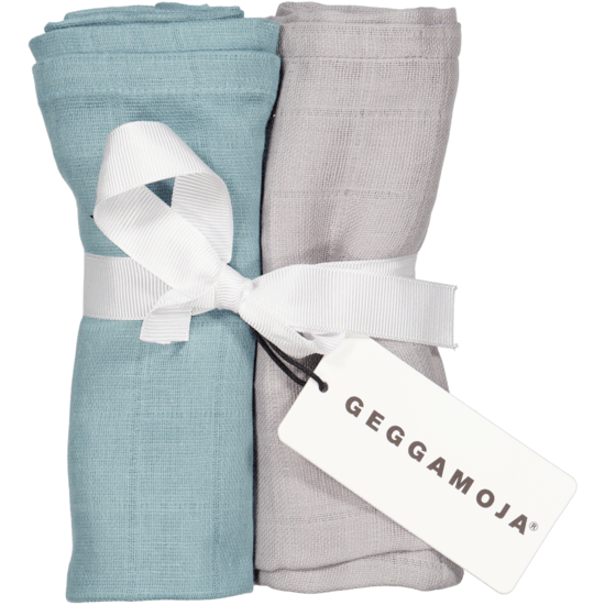Geggamoja Muslinfiltar Dark Mint/Grey 82 One Size 2-pack