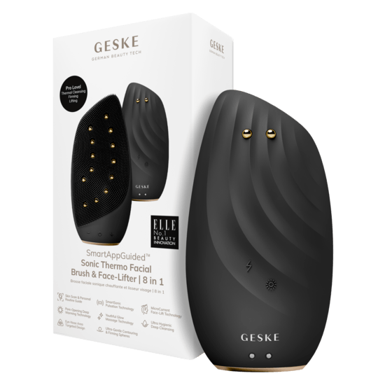 GESKE Sonic Thermo Facial Brush & Face-Lifter 8 in 1 Black