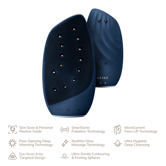 GESKE Sonic Thermo Facial Brush & Face-Lifter 8 in 1 Blue